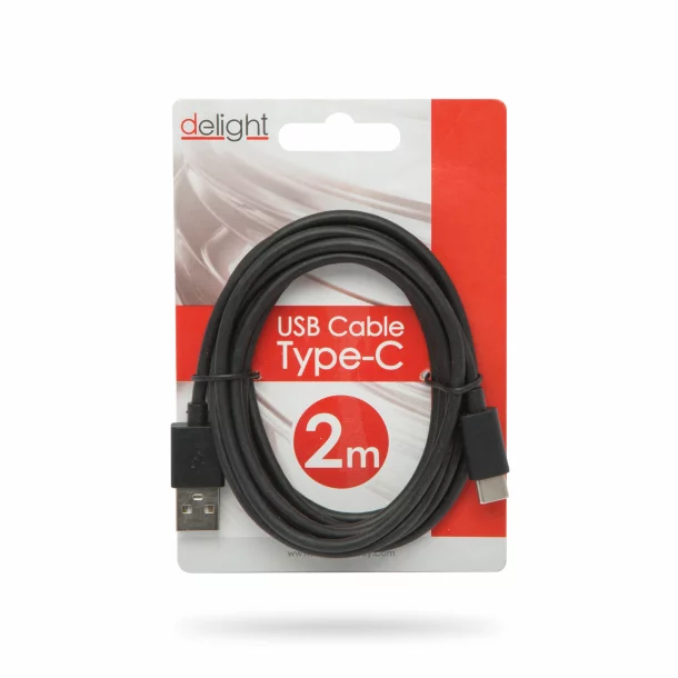 Adatkábel - USB Type-C - fekete - 2 m