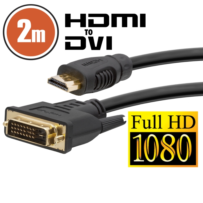 Cablu DVI-D / HDMI • 2 m cu conectoare placate cu aur thumb