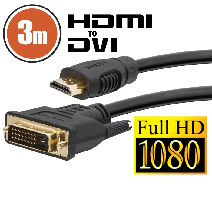 Cablu DVI-D / HDMI • 3 mcu conectoare placate cu aur thumb