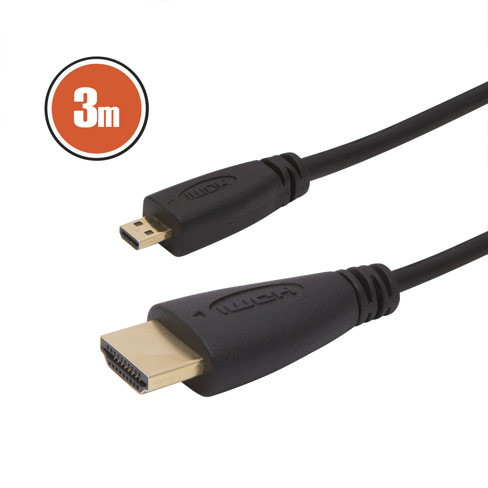 Cablu micro HDMI • 3 mcu conectoare placate cu aur thumb
