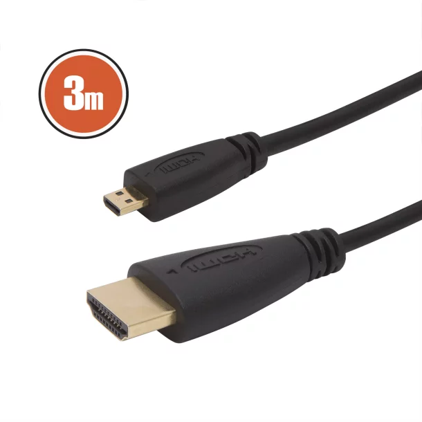 Cablu micro HDMI • 3 mcu conectoare placate cu aur