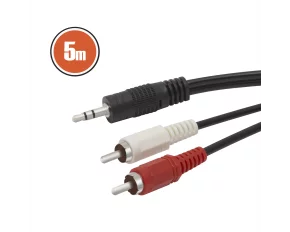 Cablu RCA / JACKfisa 2 x RCA-fisa 3,5 st JACK5,0 m