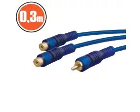Cablu RCAfisa 1 x RCA-soclu 2 x RCA0,3 m