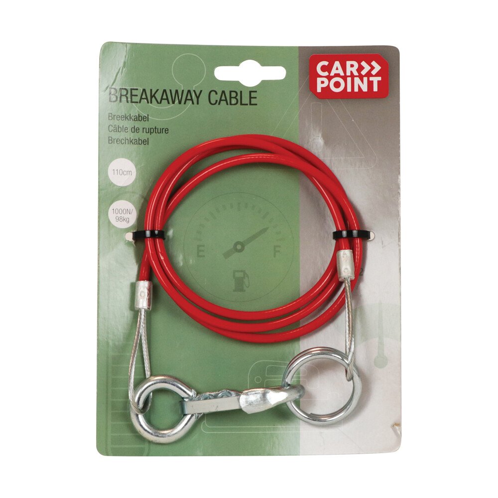 Brake-away cable for trailer110cm 1000N/98kg thumb
