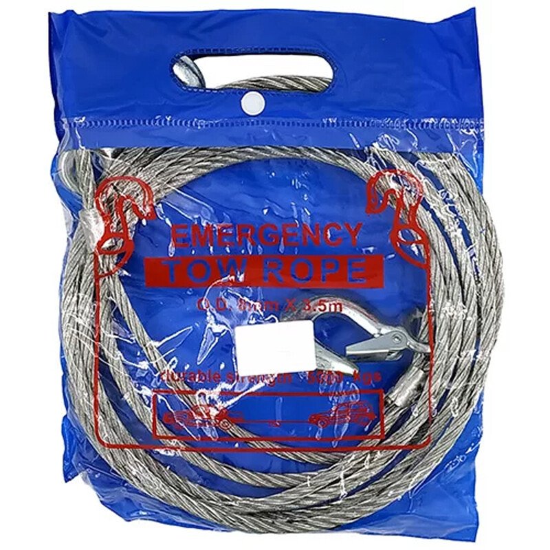 Steel towing rope without plastic coating Ø 8mm - 3,5m - 5000kg thumb