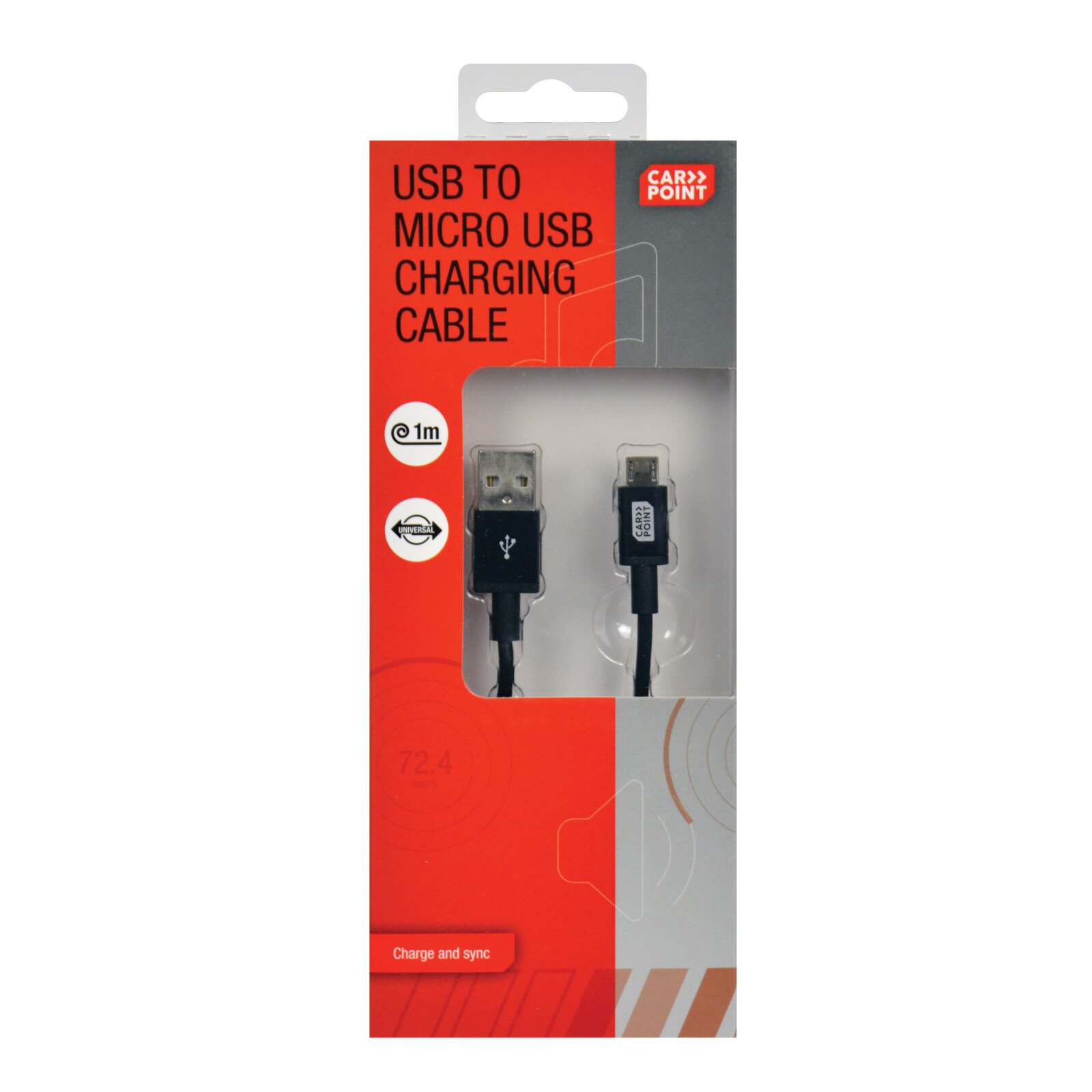 Cablu USB si Micro USB smartphone 100cm Carpoint thumb