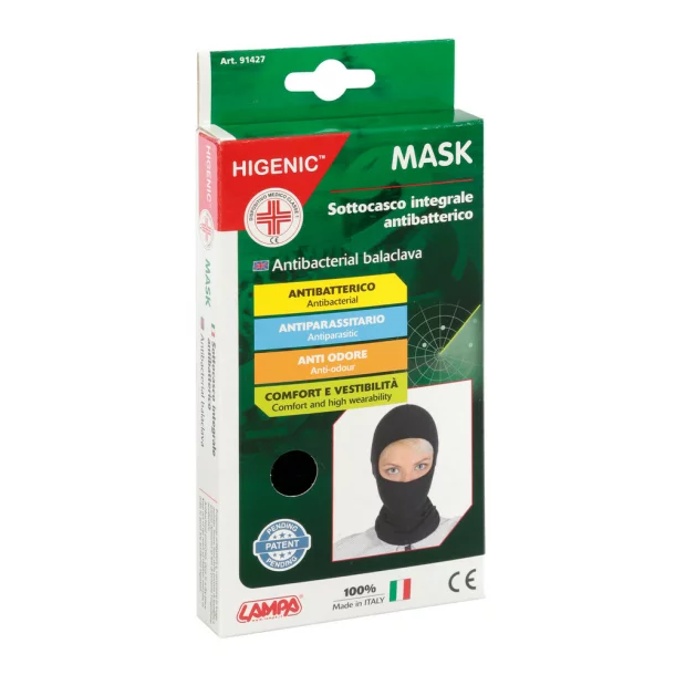 Unisex balaclava motoros antibakteriális hatással Higenic Mask 1db - Fekete