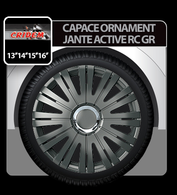 Wheel covers Active RC GR 4pcs - Graphite - 14'' thumb