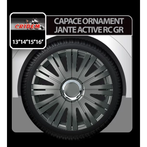 Wheel covers Active RC GR 4pcs - Graphite - 15&#039;&#039;