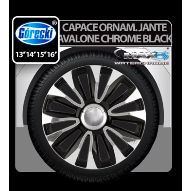 Capace roti auto Avalone chrome black 4buc - 15&#039;&#039;