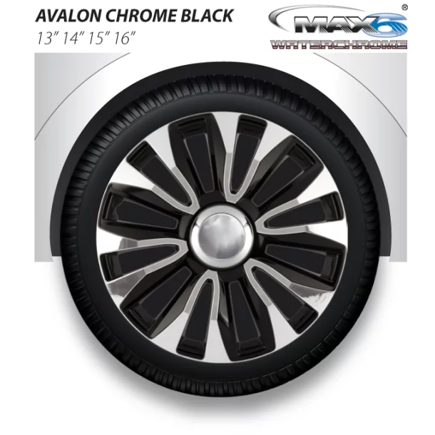 Capace roti auto Avalone chrome black 4buc - 15&#039;&#039;