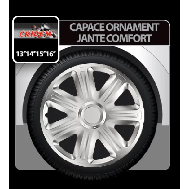 Capace roti auto Comfort 4buc - Argintiu - 14&#039;&#039;