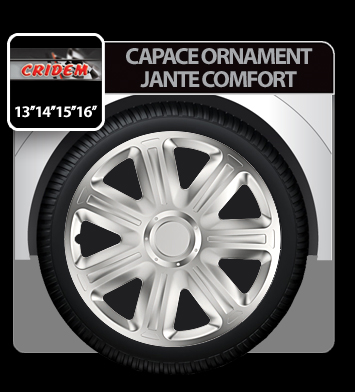 Wheel covers Comfort 4pcs - Silver - 14'' - Resealed thumb