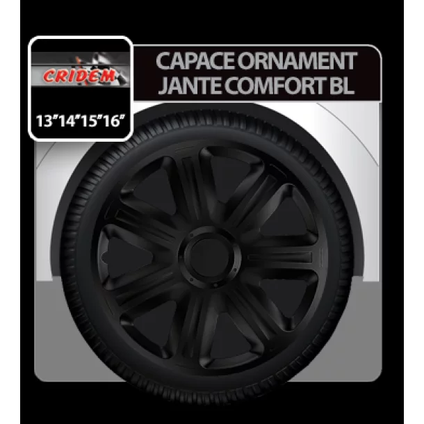 Capace roti auto Comfort BL 4buc - Negru - 13''-Resigilat,