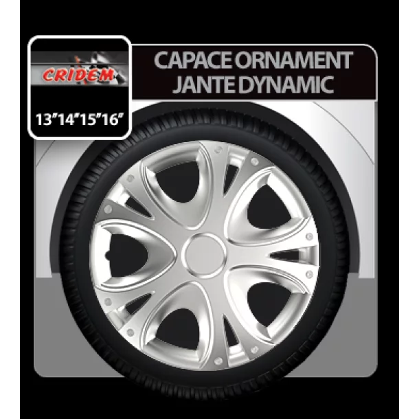 Wheel covers Dynamic 4pcs - Silver - 16&#039;&#039;