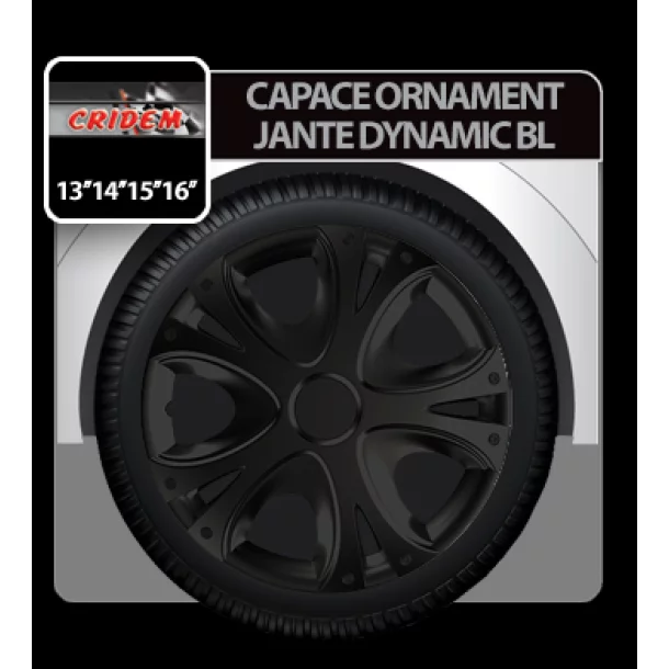 Wheel covers Dynamic BL 4pcs - Black - 13&#039;&#039;