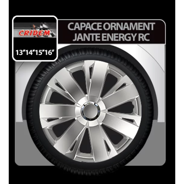Wheel covers Energy RC 4pcs - Silver - 14&#039;&#039;