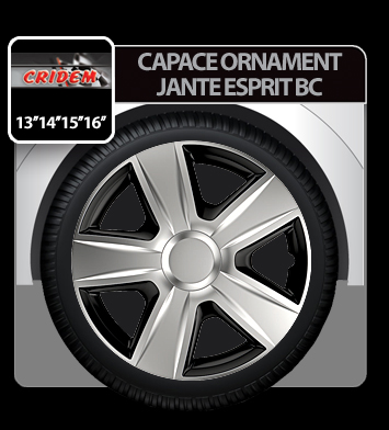 Capace roti auto Esprit BC 4buc - Argintiu/Negru - 14'' thumb