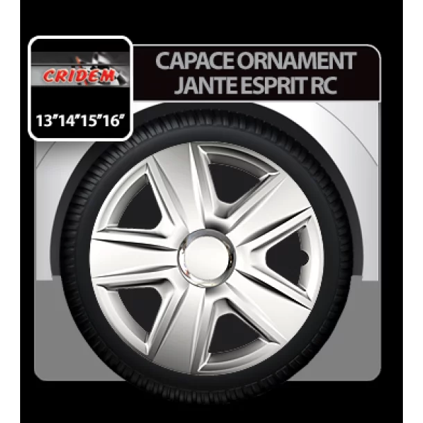Wheel covers Esprit RC 4pcs - Silver - 14&#039;&#039;