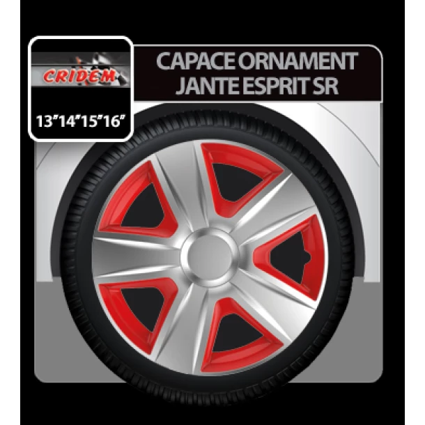 Wheel covers Esprit SR 4pcs - Silver/Red - 15&#039;&#039;-Resealed,