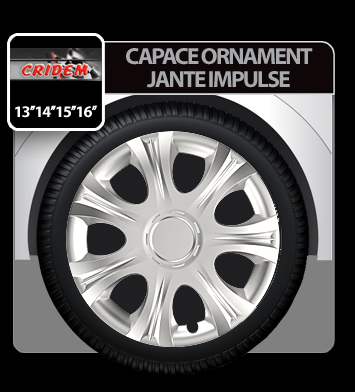 Wheel covers Impulse 4pcs - Silver - 13'' thumb