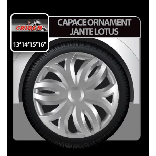 Wheel covers Lotus 4pcs - Silver - 13&#039;&#039;