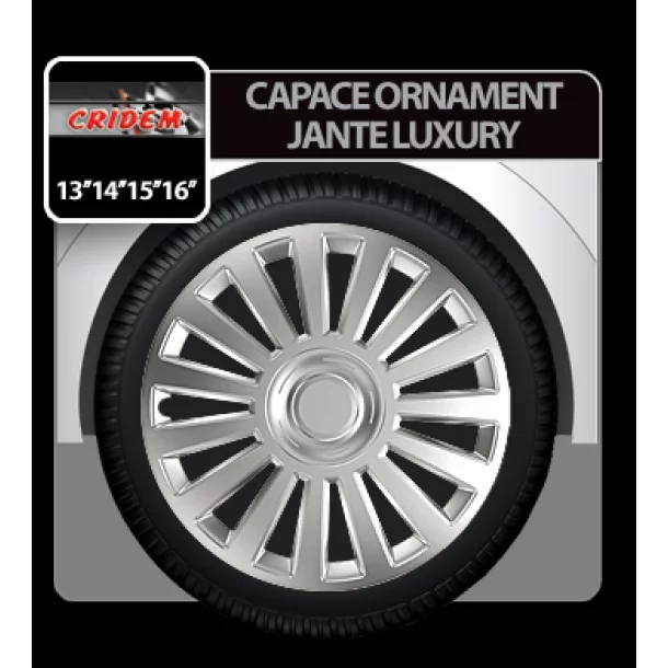 Capace roti auto Luxury 4buc - Argintiu - 14&#039;&#039;