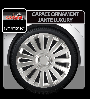 Wheel covers Luxury 4pcs - Silver - 15'' thumb