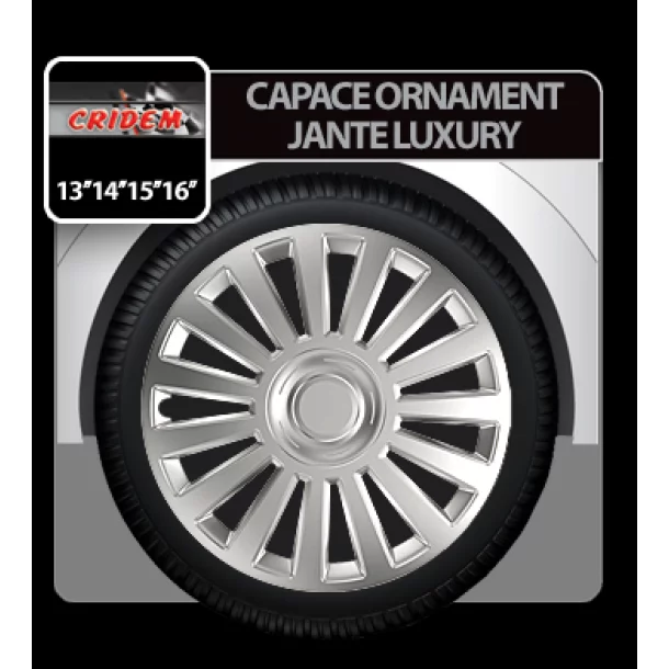 Capace roti auto Luxury 4buc - Argintiu - 15&#039;&#039;-Resigilat,