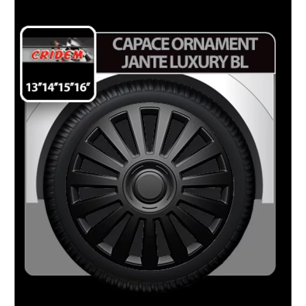 Capace roti auto Luxury BL 4buc - Negru - 13&#039;&#039;