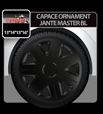 Wheel covers Master BL 4pcs - Black - 14'' thumb
