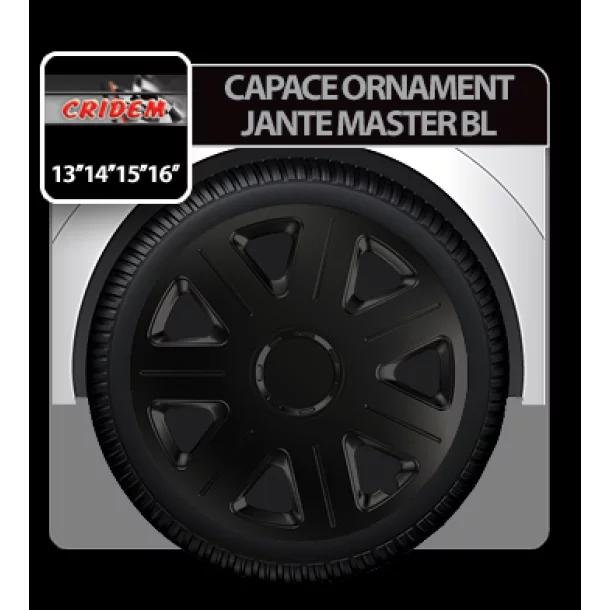 Wheel covers Master BL 4pcs - Black - 15&#039;&#039; - Resealed