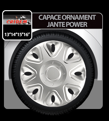 Wheel covers Power 4pcs - Silver - 13'' thumb