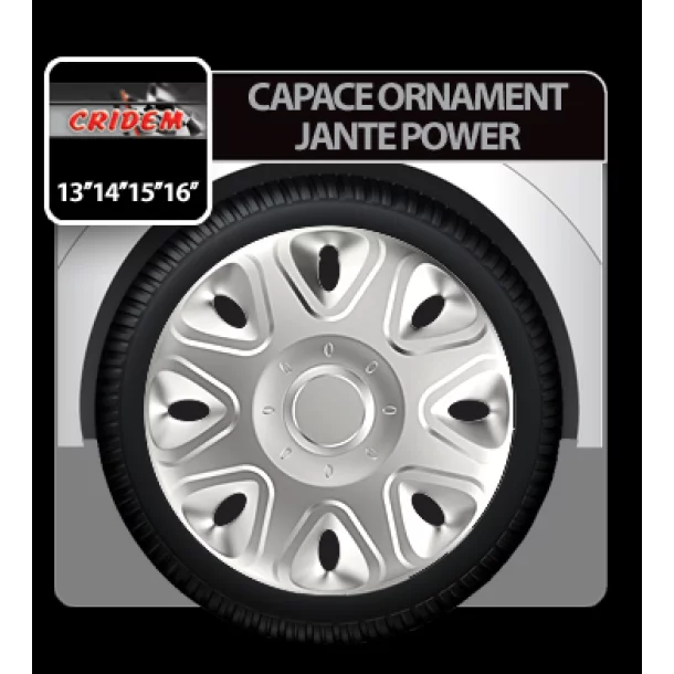Wheel covers Power 4pcs - Silver - 13&#039;&#039;