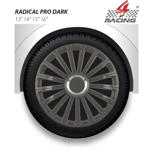 Capace roti auto Radical Pro dark 4buc - Grafit - 13&#039;&#039;