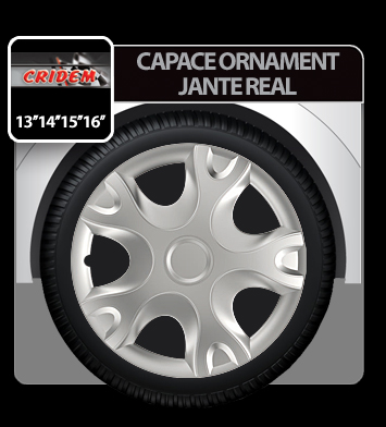 Wheel covers Real 4pcs - Silver - 13'' thumb