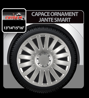 Wheel covers Smart 4pcs - Silver - 13'' thumb