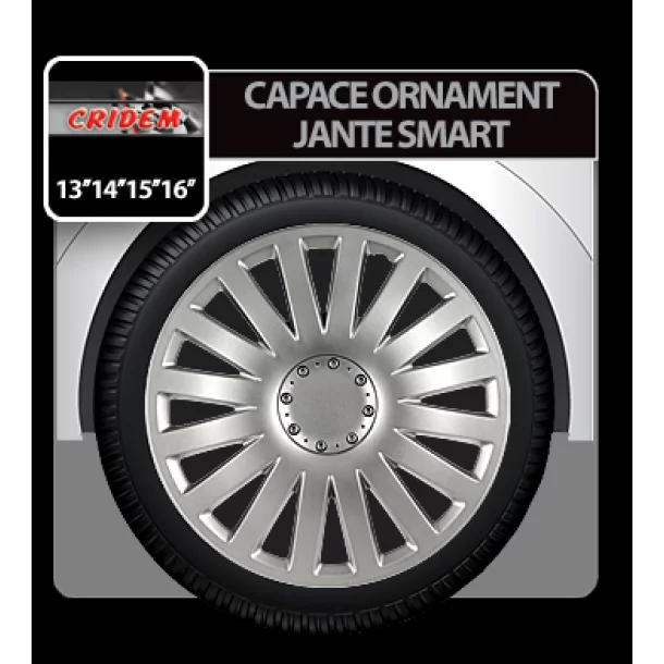 Wheel covers Smart 4pcs - Silver - 14&#039;&#039;