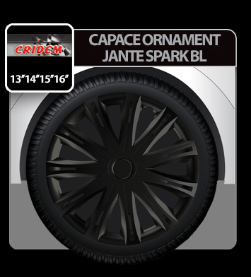 Wheel covers Spark BL 4pcs - Black - 14'' - Resealed thumb