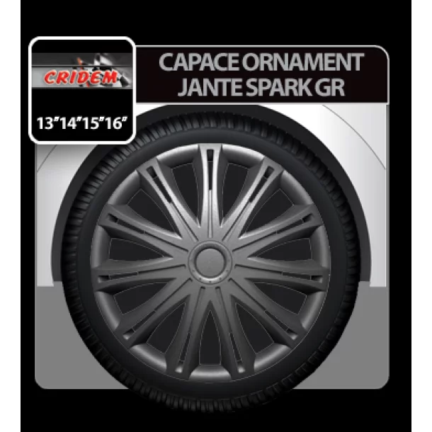 Wheel covers Spark GR 4pcs - Graphite - 15&#039;&#039;