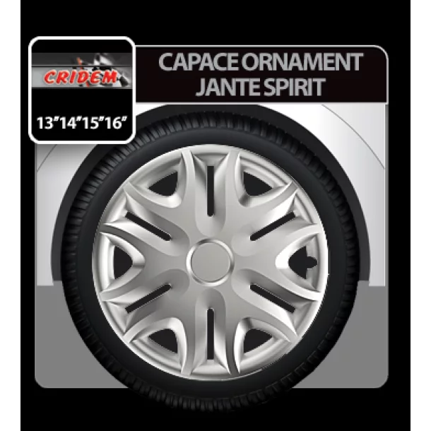 Capace roti auto Spirit 4buc - Argintiu - 13&#039;&#039;