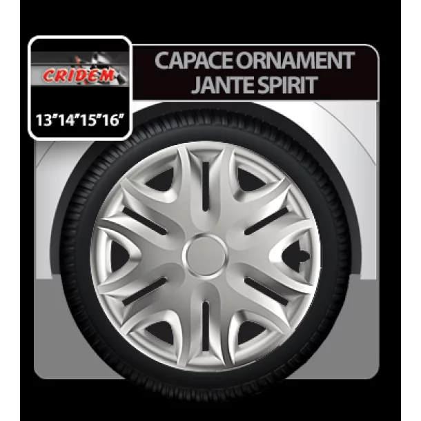 Wheel covers Spirit 4pcs - Silver - 15&#039;&#039;