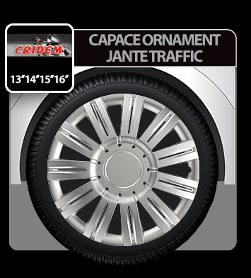 Wheel covers Traffic 4pcs - Silver - 13'' thumb