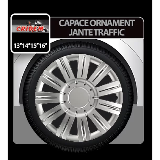 Wheel covers Traffic 4pcs - Silver - 13''