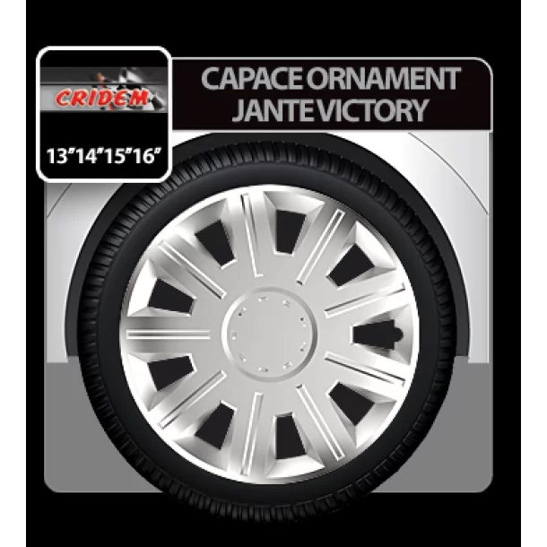 Wheel covers Victory 4pcs - Silver - 14&#039;&#039;