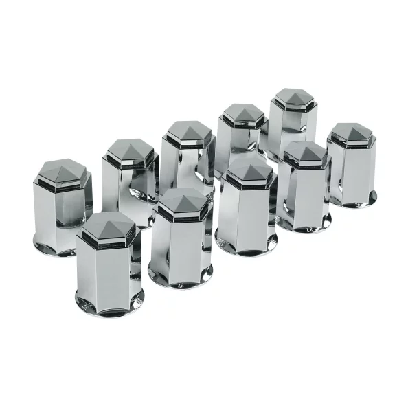 ABS truck nut-covers, 10 pcs set - 32mm - Chrome