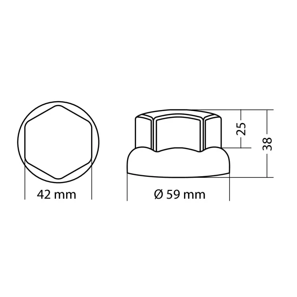 ABS teherautó anya sapka 10 db-os szett - Ø 32/33 mm - Króm