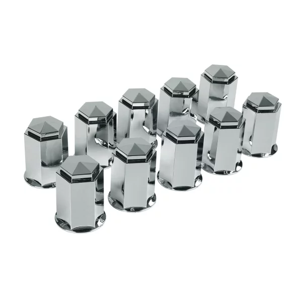 ABS truck nut-covers, 10 pcs set - Ø 33 mm - Chrome