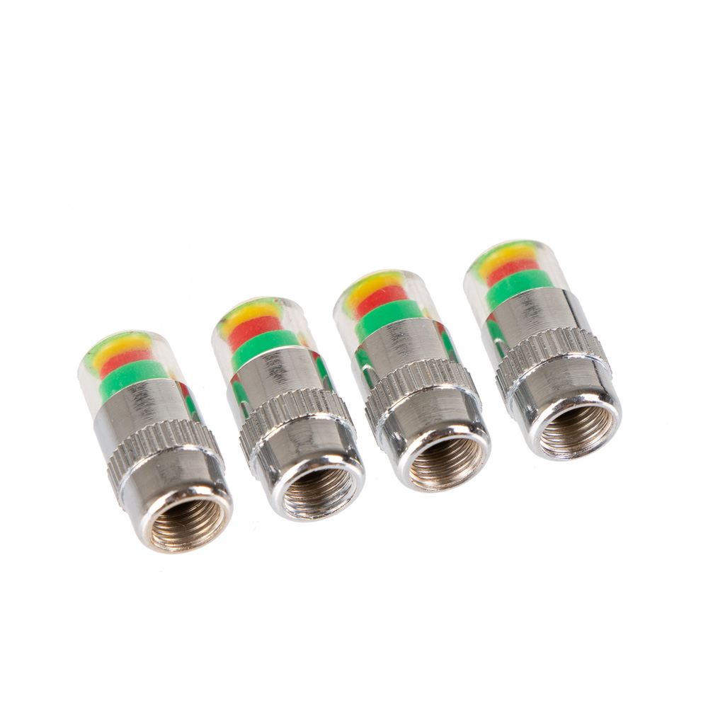 Valve covers with color pressure indicator 2.4 Bar 4pcs 4Cars thumb