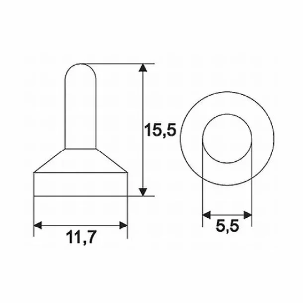 Capison ermetic din siliconicpt. intrerupatoare cu brat 11,7 x 15,5 mm